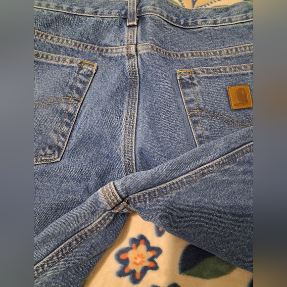 Carhartt Mens Winter Thermal Plaid Lined Blue Jeans Size 30x32 - Picture 7 of 16